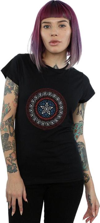 Actual product image Womens/Ladies Captain America Ornamental Shield Cotton T-Shirt (S)