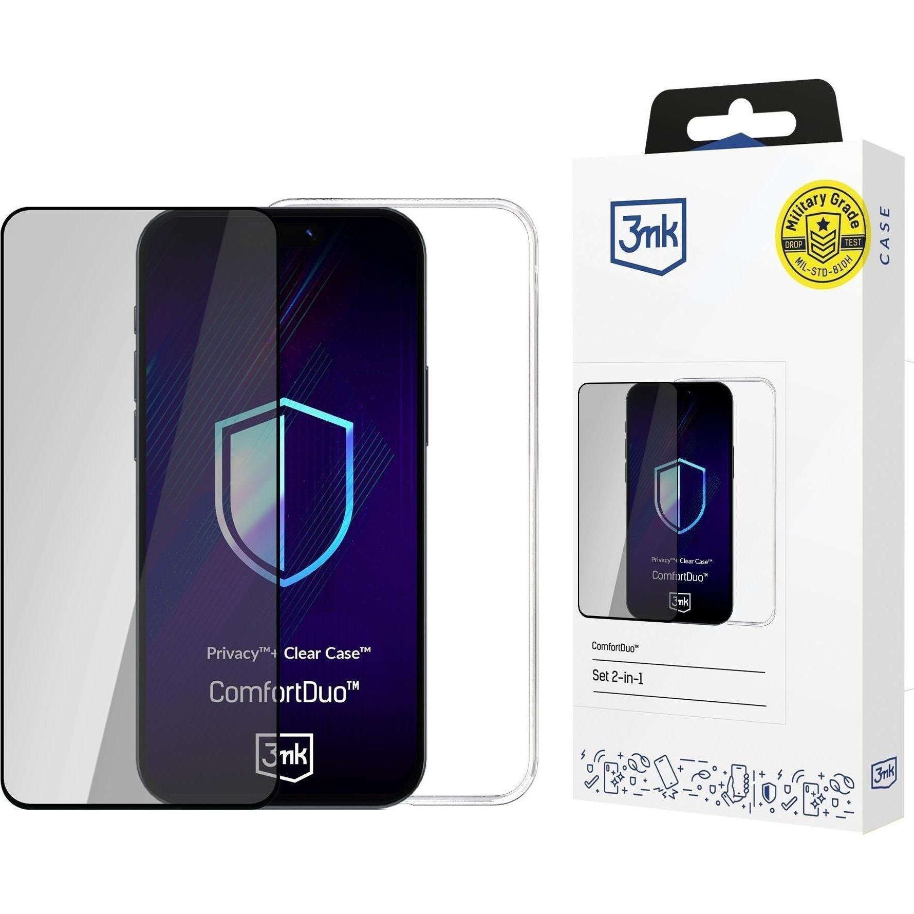 3Mk Trasparente Zestaw Comfortduo Privacy Clear Do Apple Iphone 16E (Apple Iphone 16E, Apple Iphone 17E), Pellicola Protettiva Smartphone,