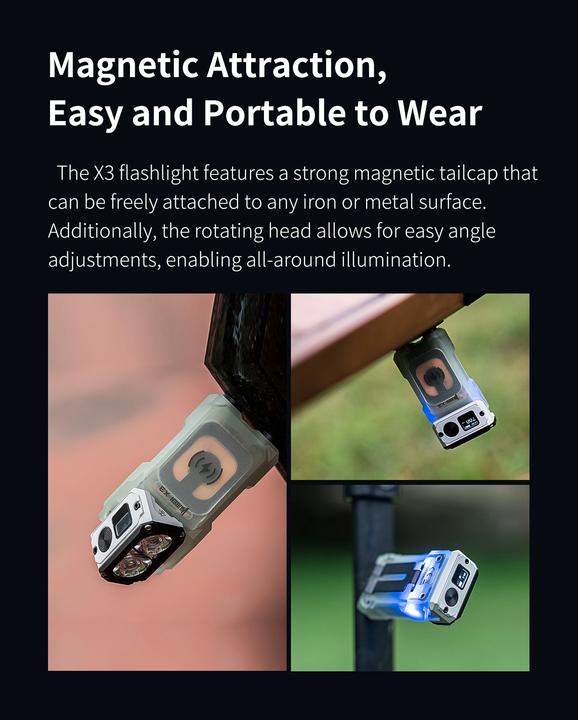 Actual product image Wuben X3charging station (7 cm, 700 lm)