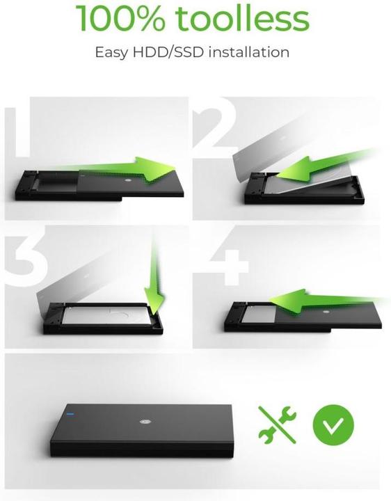 Actual product image Icy Box Enclosure for 1x SSD/HDD, IB-200T-C3 (2.5")