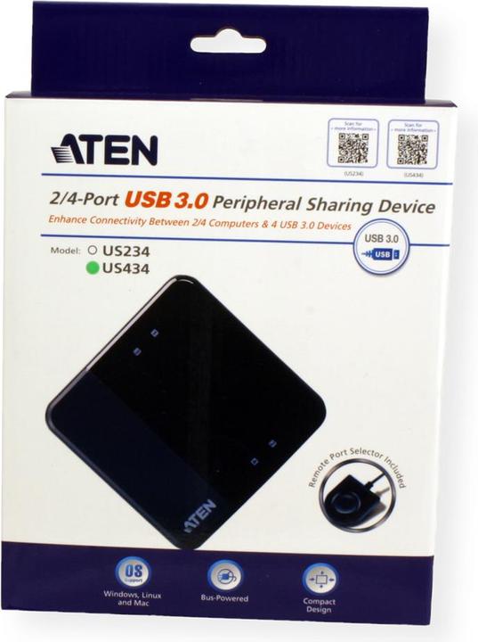 Produktbild Aten USB 3.0 Sharing Switch: 4 Port