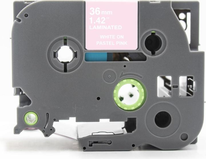 Produktbild Hermex Alternatives Etikettenband zu Brother TZe-MQE65 Beschriftungsband (3.60 cm, Rosa, Weiss)