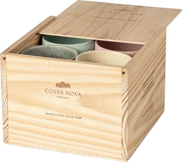 Aqua blue, Beige, Champagne yellow, Grey, Mauve green, olive, Rose