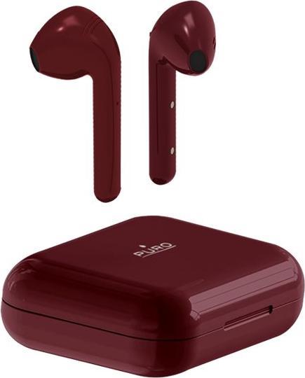 Image du produit Puro Ecouteurs Bluetooth Slim Pod avec base de chargement, rouge