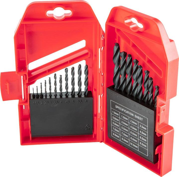 Produktbild TOP drill for metal HSS cylindrical 1.5 2 7 4.5 4 5.5 5 1 3 2.5 3.5 6 10 6.5 7.5 8 8.5 9 9.5 mm set (531 (1,0-10,0 mm)