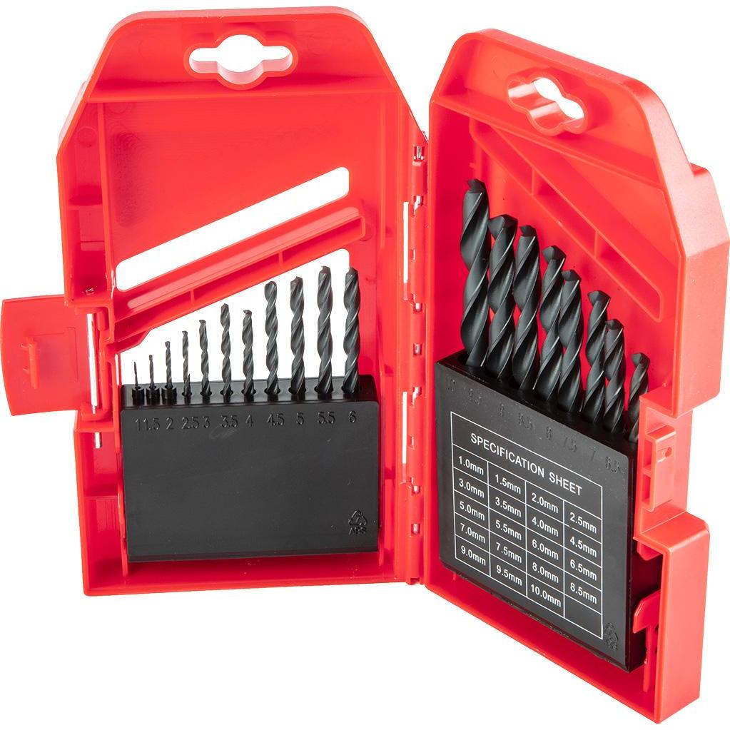 TOP drill for metal HSS cylindrical 1.5 2 7 4.5 4 5.5 5 1 3 2.5 3.5 6 10 6.5 7.5 8 8.5 9 9.5 mm set (531 (1,0-10,0 mm) (TOP-60H719)