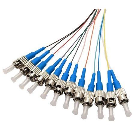 Tecline LWL Faserpigtails, OS2, farbig, ST/UPC, 2,0 m, 12 Stück (2 m), Cavo di rete