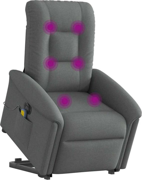 Actual product image vidaXL Electric massage chair with stand-up aid dark grey fabric