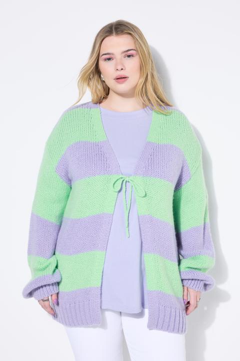 Produktbild Studio Untold Strickjacke, oversized, Blockstreifen, Bindeband (50, 52)