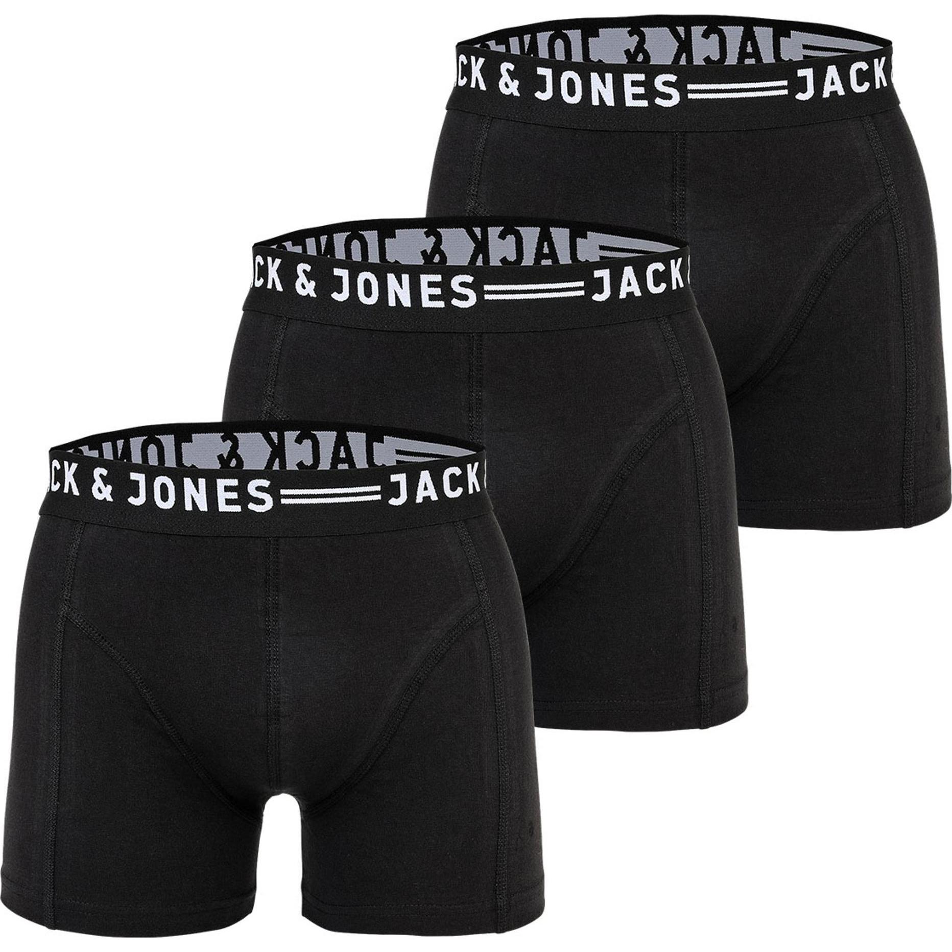 Jack & Jones, Herren, Unterhosen, Sense, Schwarz, (XL, 3er Pack)