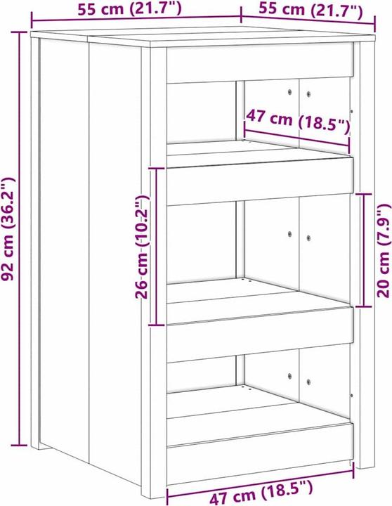 Immagine prodotto vidaXL Küchenschrank (55 x 55 x 92 cm)