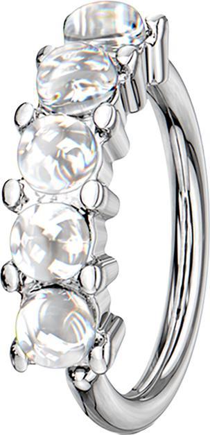 Immagine prodotto Star Piercing Anello Micro Piercing argento cinque pietre epossidiche bianco (senza ottone, Acciaio chirurgico 316L)