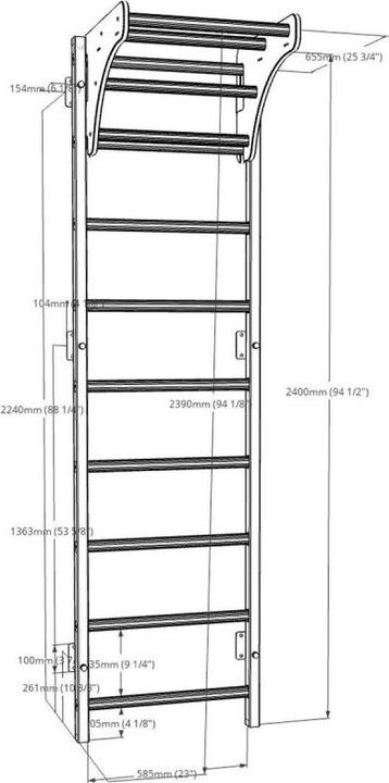 Actual product image BenchK Wall bars 711W