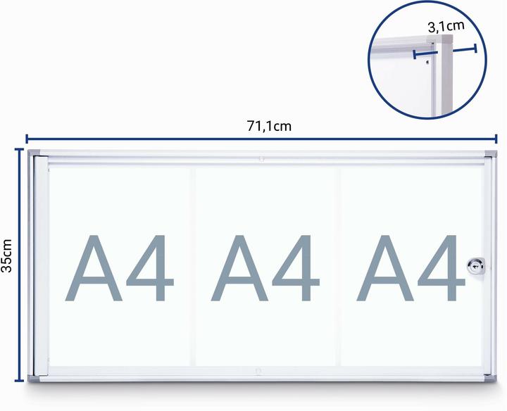 Produktbild Maul Schaukasten, Aussentiefe 27 mm (71.10 x 35 cm)