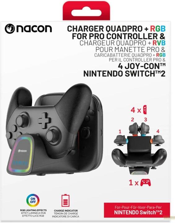 Produktbild Bigben Ricarica 2 Joycon e 1 Controller PRO Switch 2 Big Ben (Switch 2)