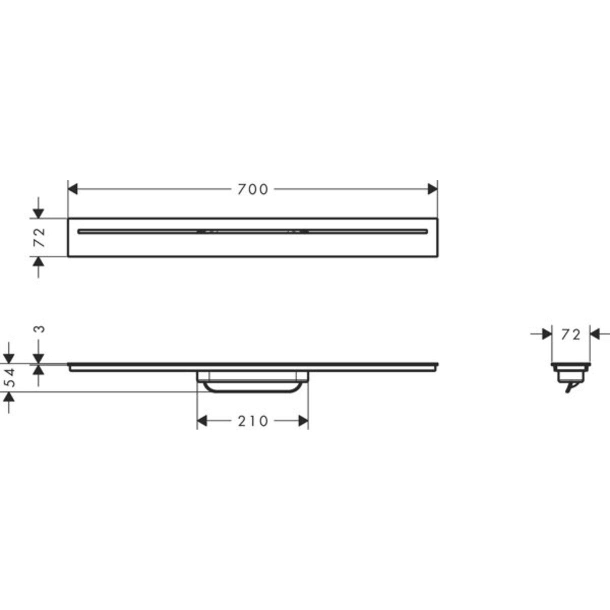 Thumbnail - Axor, Duschrinne, Drain Fertigset Durschrinne, 700mm, 42520 (884 mm)
