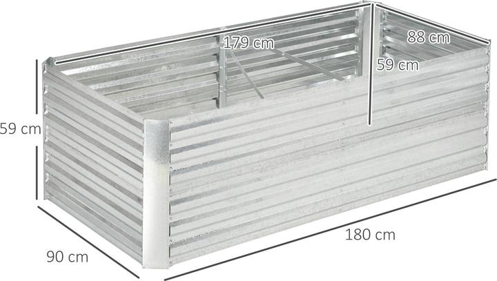 Produktbild Outsunny Hochbeet Stahl Silber