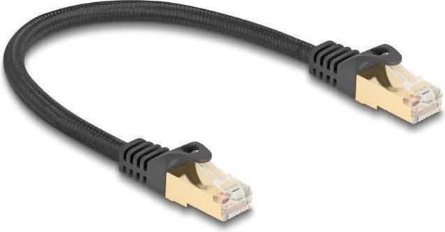Actual product image Delock RJ45 network cable with braided sheath Cat.6A S/FTP St (S/FTP, CAT6a, 0.25 m)