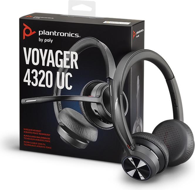 Actual product image Poly Voyager 4320-M + USB-A to USB-C cable + BT700 dongle (Wireless, USB-A, Microsoft teams, Zoom)