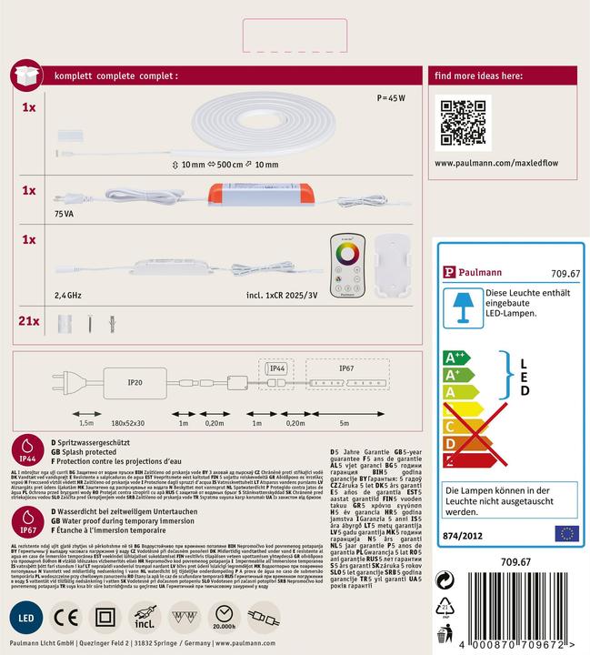 Actual product image Paulmann MaxLED Flow Stripe Set (Multicoloured, 500 cm, Indoor)