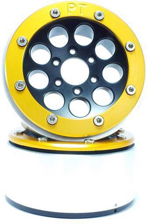 Actual product image Metsafil beadlock wheels gun black/gold 1.9 (2 pcs.) without wheel hub
