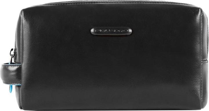 Piquadro Black Square Beauty Bag 2 Zipper Nero