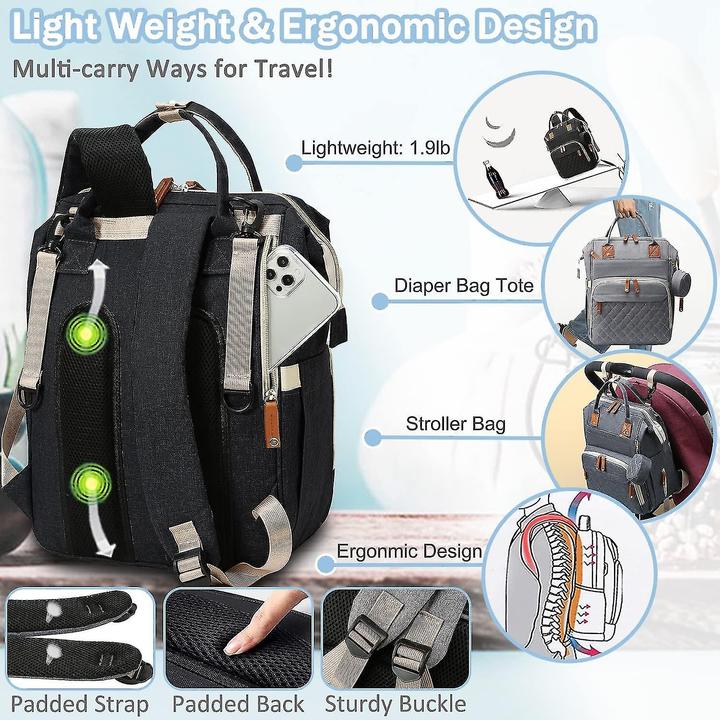 Produktbild Only-Bags.Store Grosse Kapazität Mommy Bag, Outdoor-Sport Windel Rucksack, Multi Layer Daypack Knapsack für Frauen