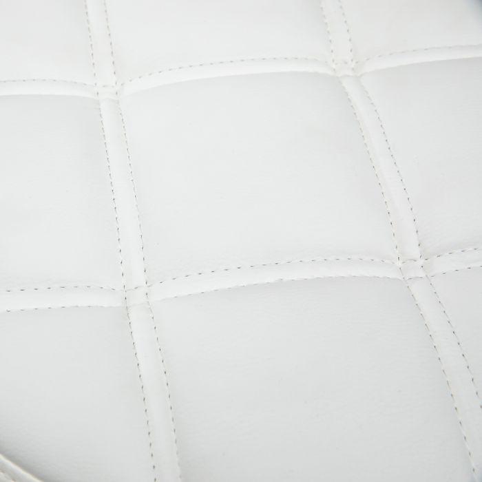 Produktbild Swisshandel24 Drehhocker, Salonhocker, höhenverstellbar, Kunstleder, Steppdesign, Ø35,5x48-63cm, Weiss/Silber