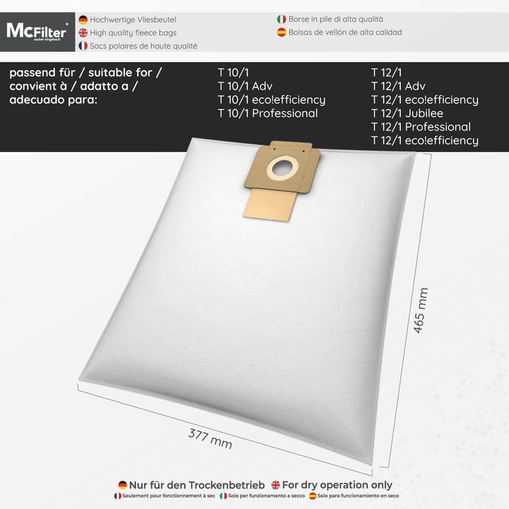 Produktbild Mc Filter 10 Staubbeutel für Kärcher Staubsauger (10 x)