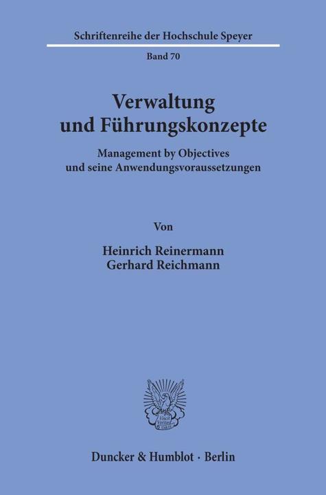 Produktbild Verwaltung und Führungskonzepte (Deutsch, Gerhard Reichmann, Heinrich Reinermann, 1978)
