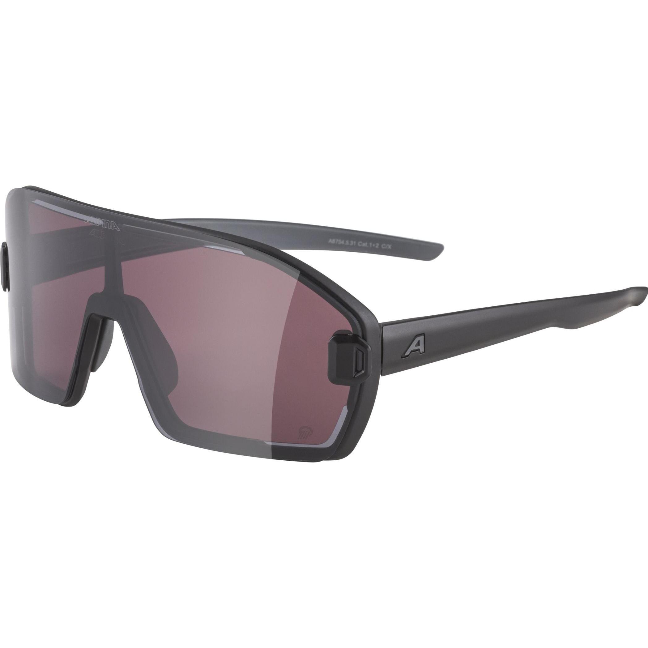 ALPINA SPORTS, Unisex, Sportbrille, Bonfire Mag Q+M (Black Matt, Black, Pink), Schwarz