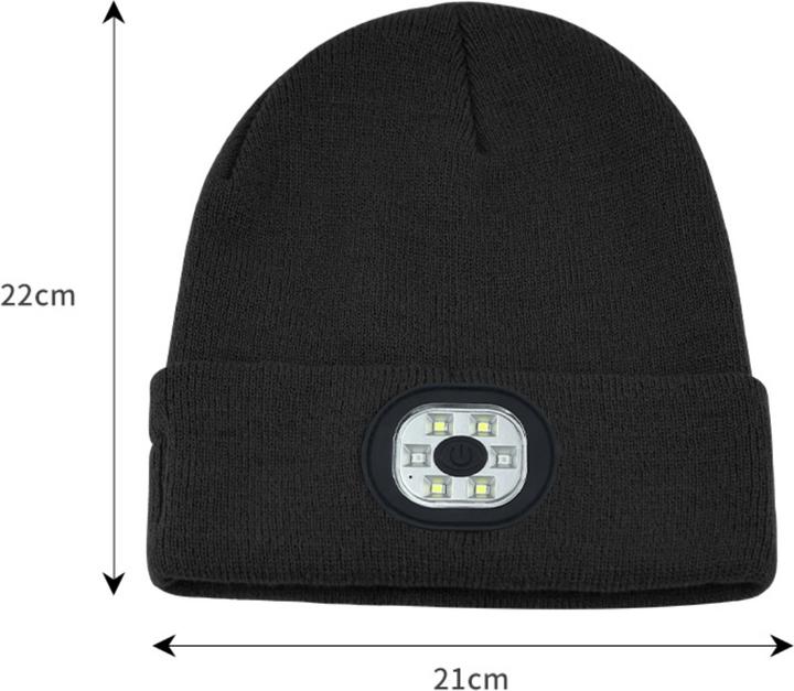 Produktbild Japcell Strickmütze mit integriertem wiederaufladbarem LED-Licht (120 lm)