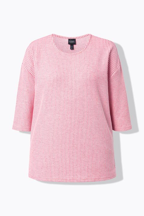 Produktbild Ulla Popken Pullover, Streifenstruktur, Rundhals, 3/4-Arm (44)