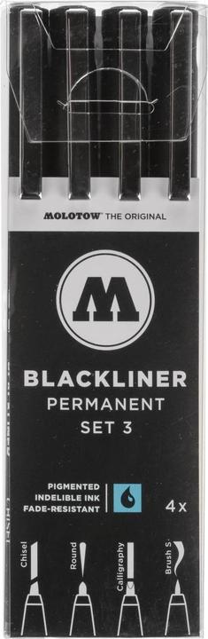 Immagine prodotto Molotow Blackliner Permanent Set 3 largo 4 pezzi (Nero, 1 x)
