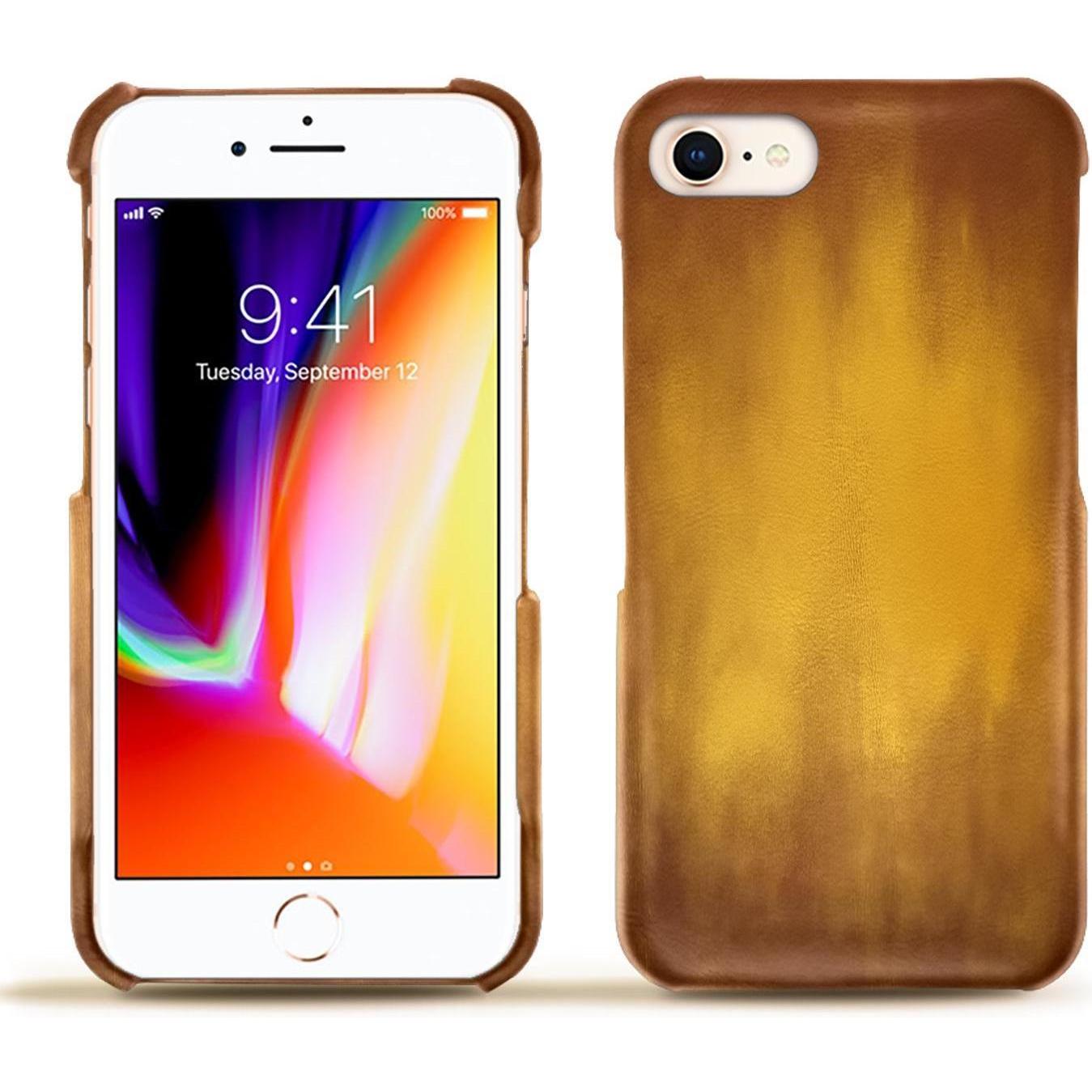 Noreve Lederschutzhülle (Apple iPhone 8), Smartphone Hülle, Gold