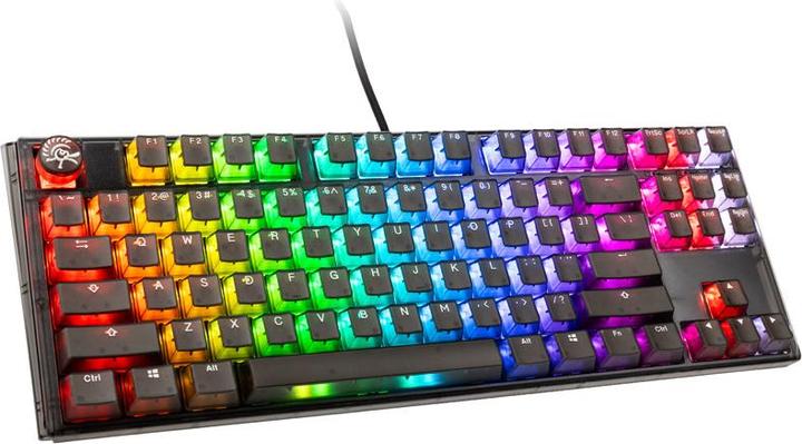 Actual product image Ducky One 3 Aura Black TKL Gaming Keyboard, RGB LED - MX-Speed-Silver (US) (US, Cable)