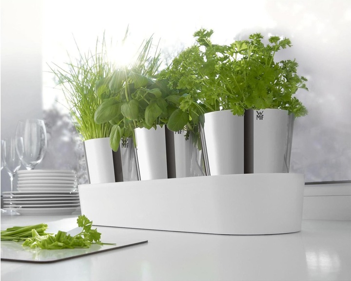 Produktbild WMF Kräutertopf Set 3tlg mit Bewässerungssystem Gourmet Edelstahl Kunststoff (14 cm)
