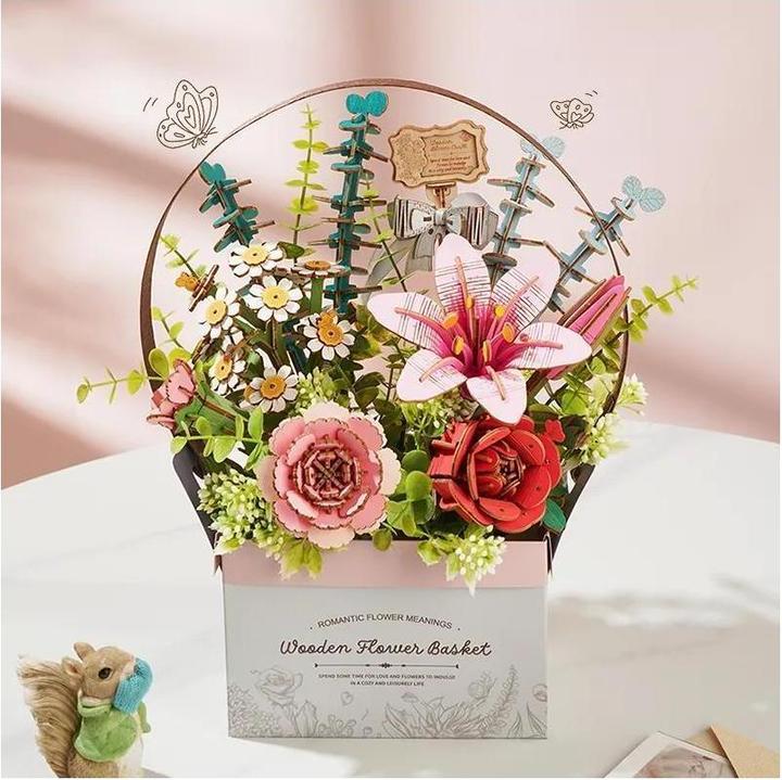 Produktbild Robotime Bausatz Blumenkiste mit Griff, Modell Art: Dekoration