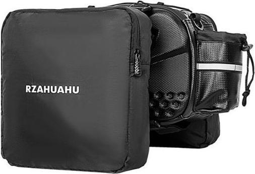 Actual product image Hurtel WYA36Y7S Bike Pannier Bag with Long Strap and Expandable Side Pockets - Black (10 l, Frame bag)