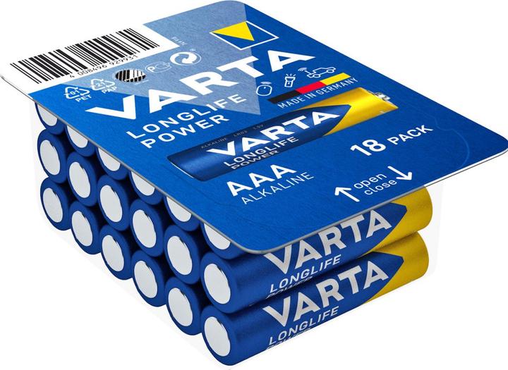 Produktbild Varta Longlife Power AAA CUBE18 (18 Stk., AAA, 1260 mAh)