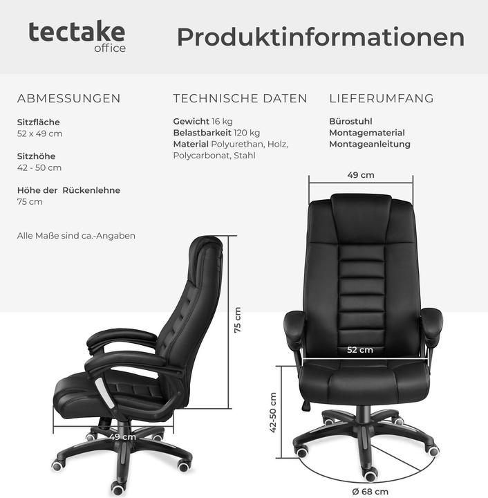 Produktbild tectake Chefsessel