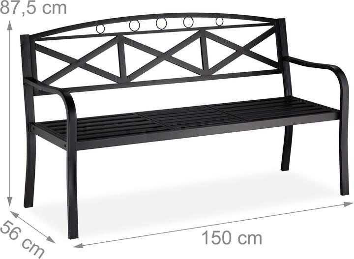 Actual product image Relaxdays Garden bench, 2 Seater