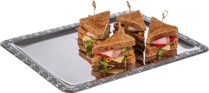 Produktbild APS Tablett "SCH™NER ESSEN", (B)420 x (T)310 mm, silber