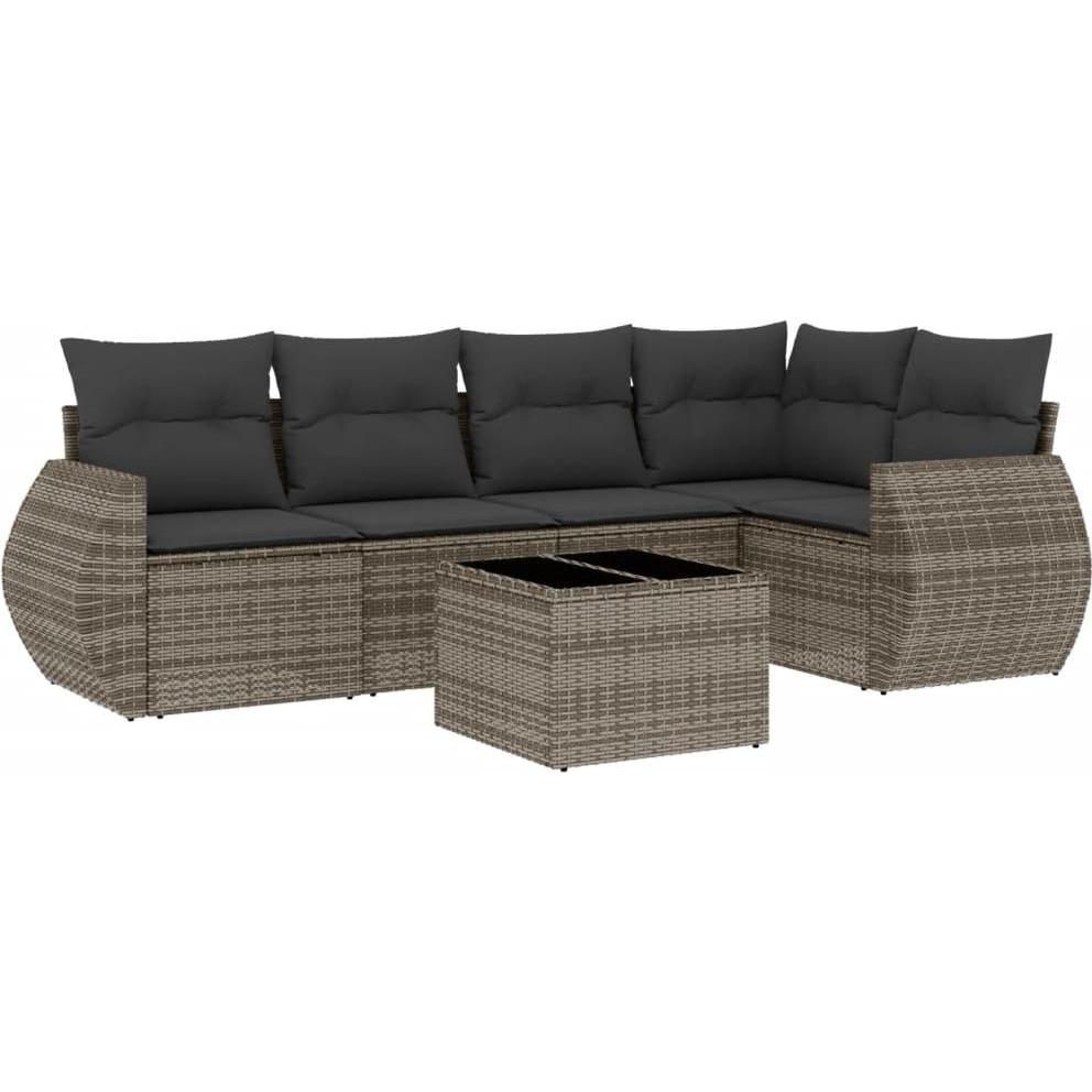 VidaXL, Gartenlounge, Gartenmöbel Sofa Garnitur Gartengarnitur Garten Sitzgruppe 6-tlg. Grau