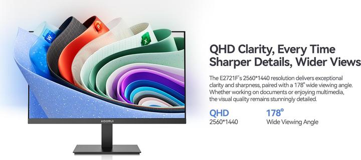 Produktbild HKC KOORUI 27 IPS MONITOR E2721F (2560 x 1440 Pixel, 27")