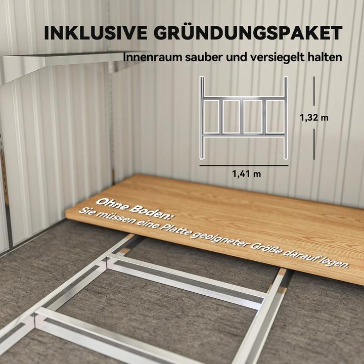 Produktbild Outsunny Gartenhaus Stahl Hellgrau