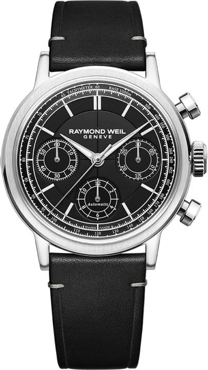 Actual product image Raymond Weil Automatic Chronograph with Luminous Hands and Leather Strap (Chronograph, 39.50 mm)