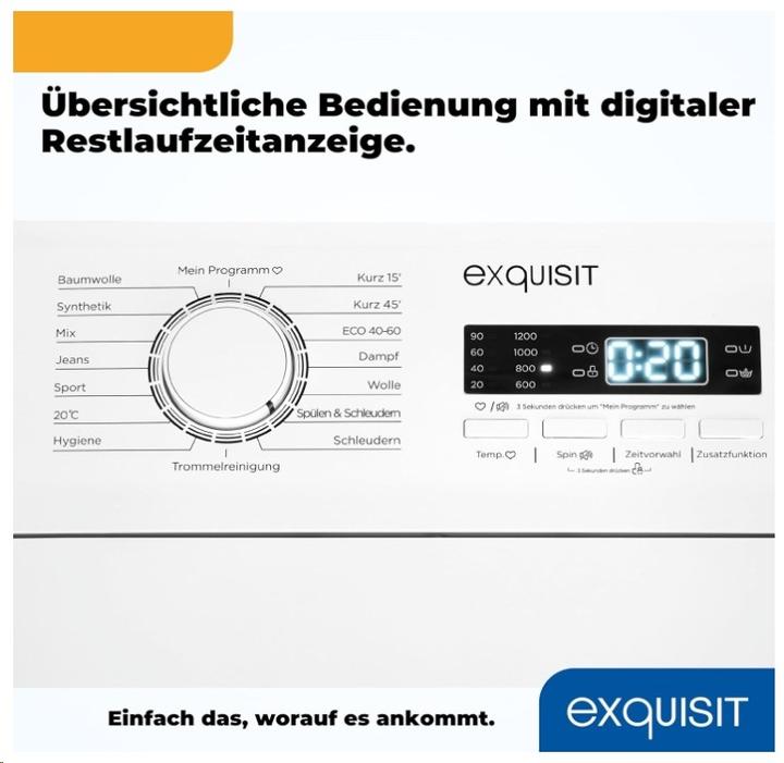 Produktbild Exquisit EXQ LTO1207-030A Toplader weiss (7.50 kg)