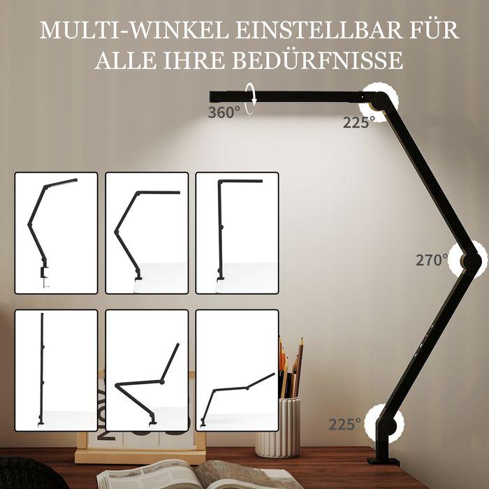 Actual product image Swisshandel24 Schreibtischlampe, Farbe, Metallklemme, 96 LEDs, Schwarz (300 lm)