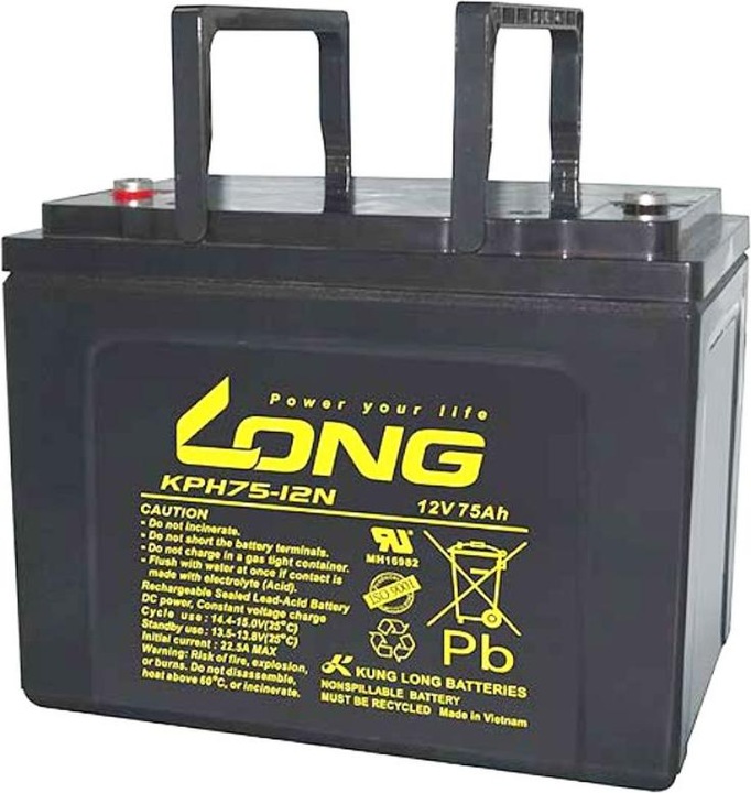 Actual product image Kung Long Battery suitable for Vermeiren Carpo 4, 12V 75Ah 2 pieces for 24V electric scooter E Scooter AGM (12V, 75 A)